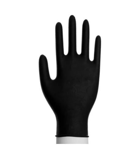 NITRILHANDKSE, SORT - PUDDERFRI 100 STK/PK